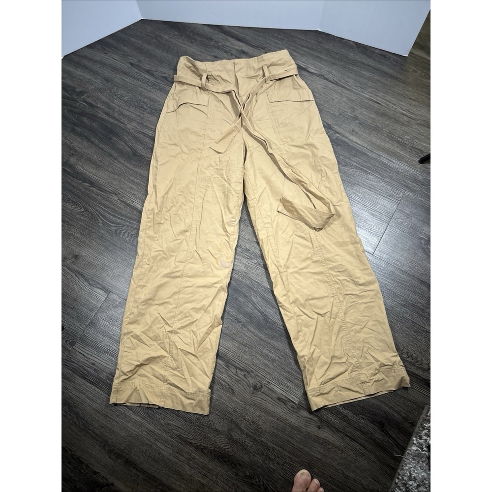 A NEW DAY WOMENS HIGH RISE PAPER-BAG WIDE LEG PANTS Size 10